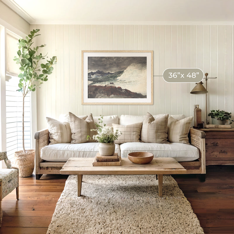 Moody Ocean in Shades of Pewter No2 - Sage and Rose Prints