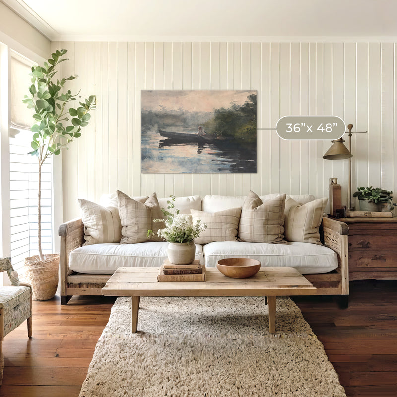 Muted Waters Fishing Watercolor No2 - Sage and Rose Prints