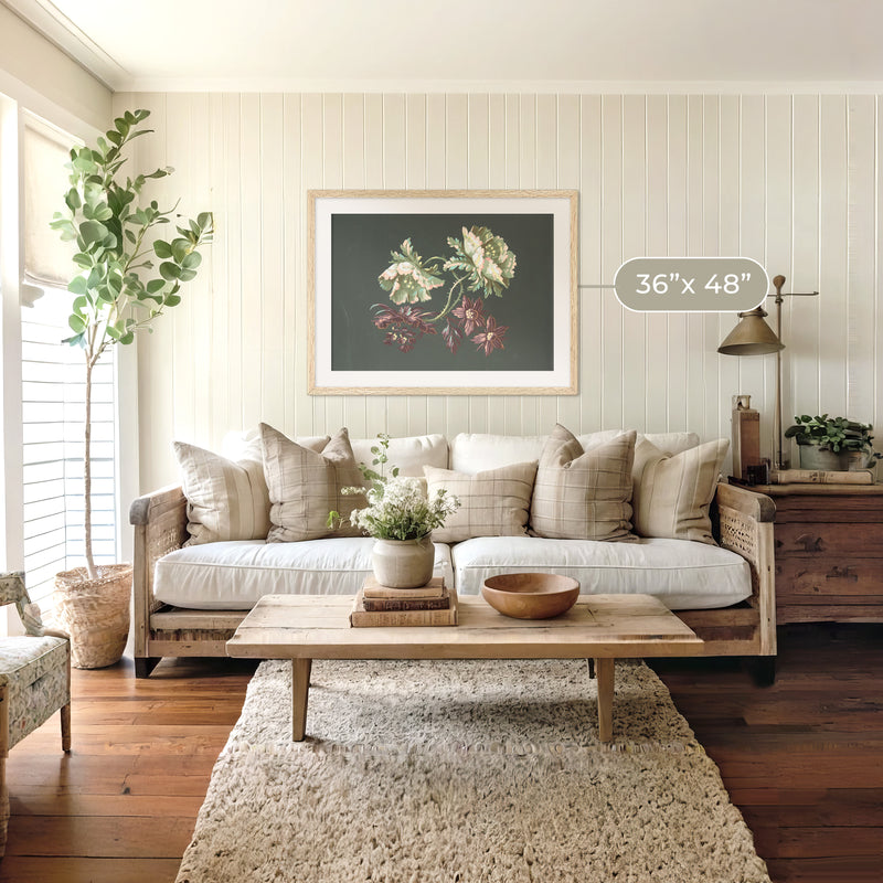 Green Floral Botanical Print No2 - Sage and Rose Prints