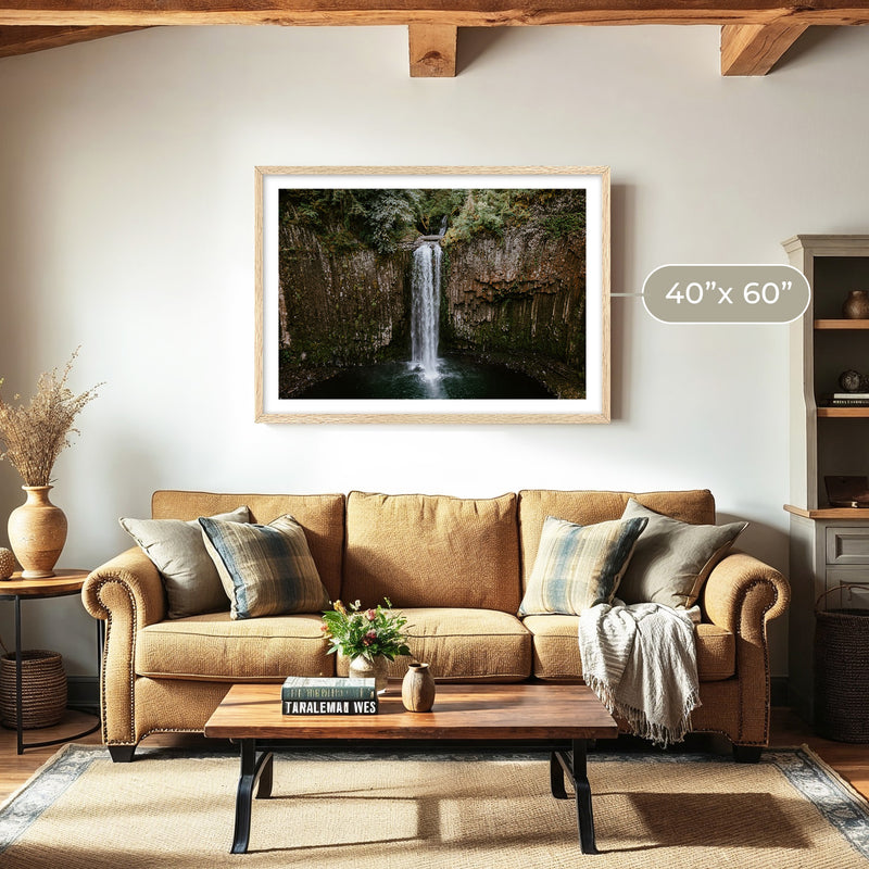 Abiqua Falls Moody Nature Photo - Sage and Rose Prints