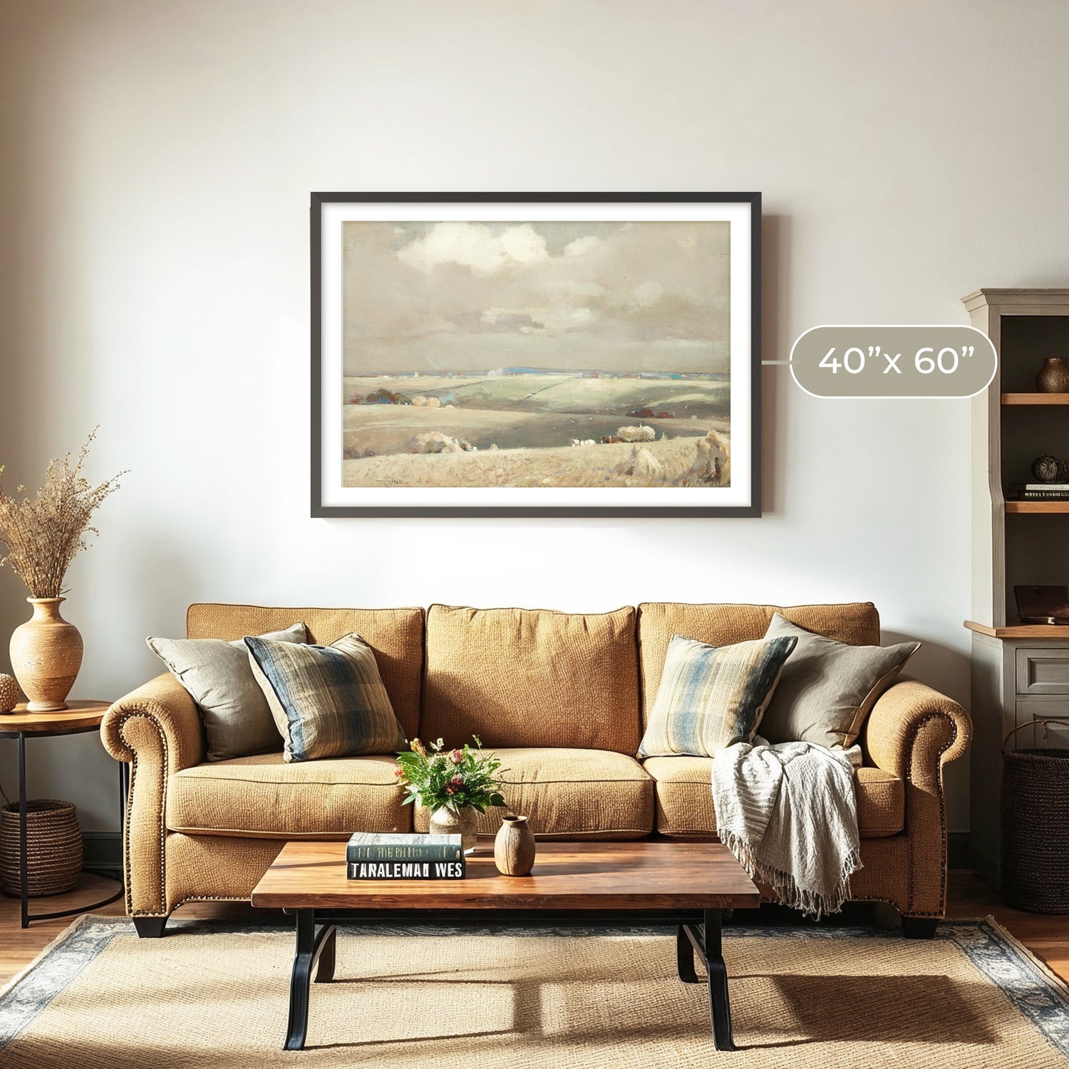 Clouds and Rolling Fields - Sage and Rose Prints