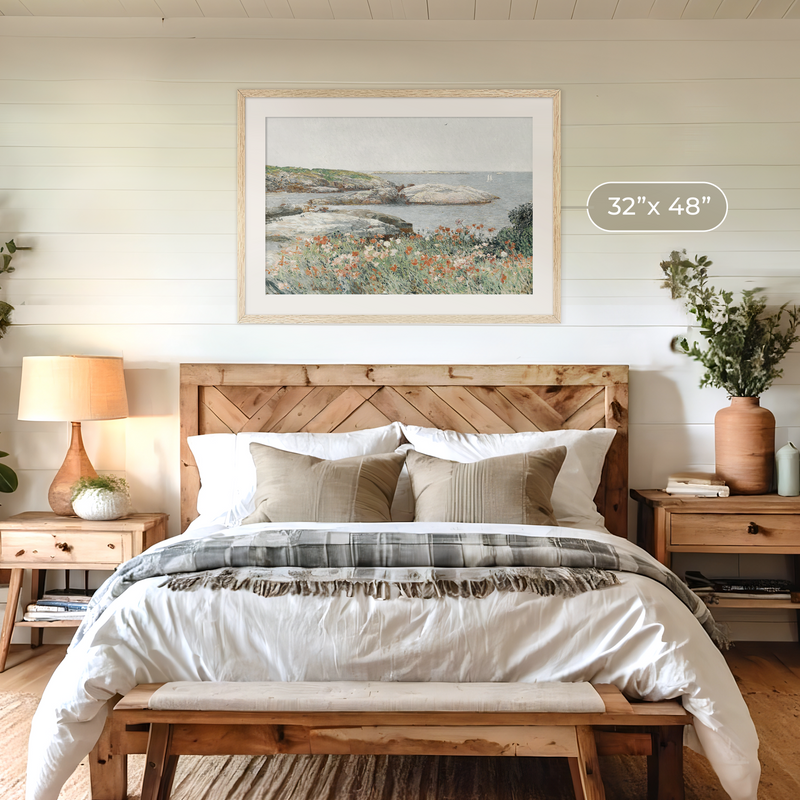 Serene Impressionist Coastal Flowers - Sage and Rose Prints