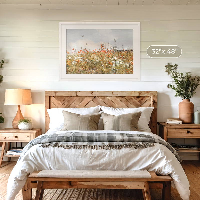 Poppies Spring Bloom Impressionist Painting No1 - Sage and Rose Prints