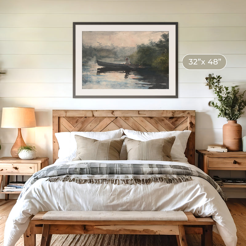 Muted Waters Fishing Watercolor No2 - Sage and Rose Prints