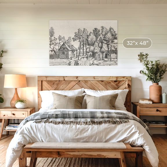 Black and White Cottagecore Drawing - Sage and Rose Prints