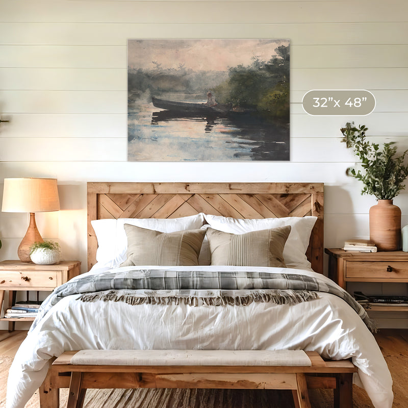 Muted Waters Fishing Watercolor No2 - Sage and Rose Prints