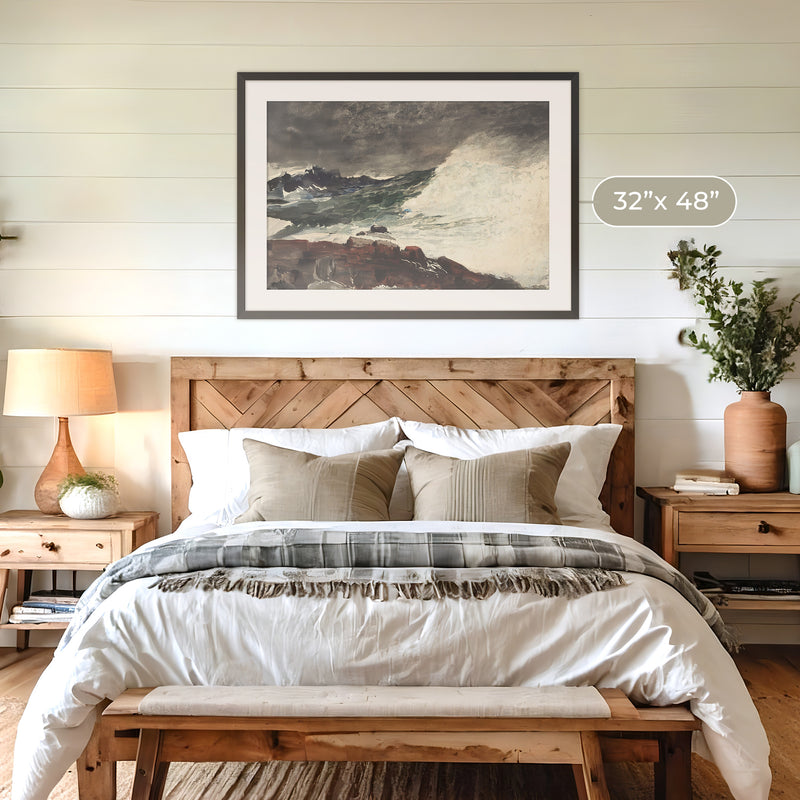 Moody Ocean in Shades of Pewter No2 - Sage and Rose Prints