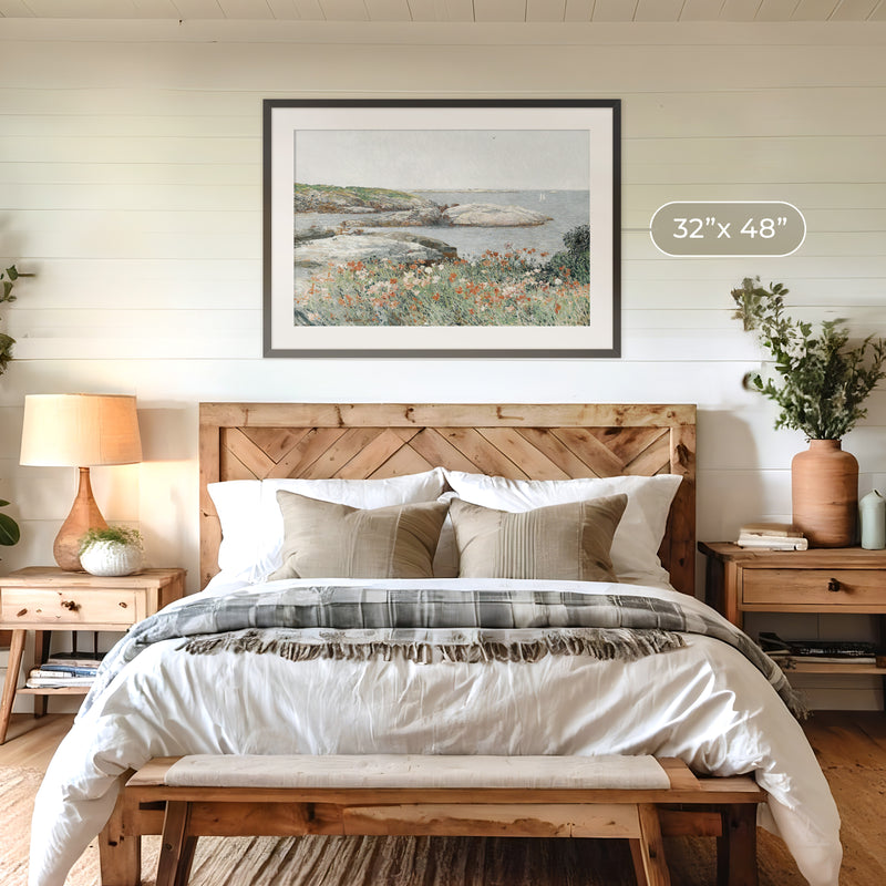 Serene Impressionist Coastal Flowers - Sage and Rose Prints