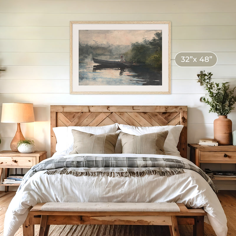 Muted Waters Fishing Watercolor No2 - Sage and Rose Prints