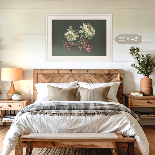 Green Floral Botanical Print No2 - Sage and Rose Prints