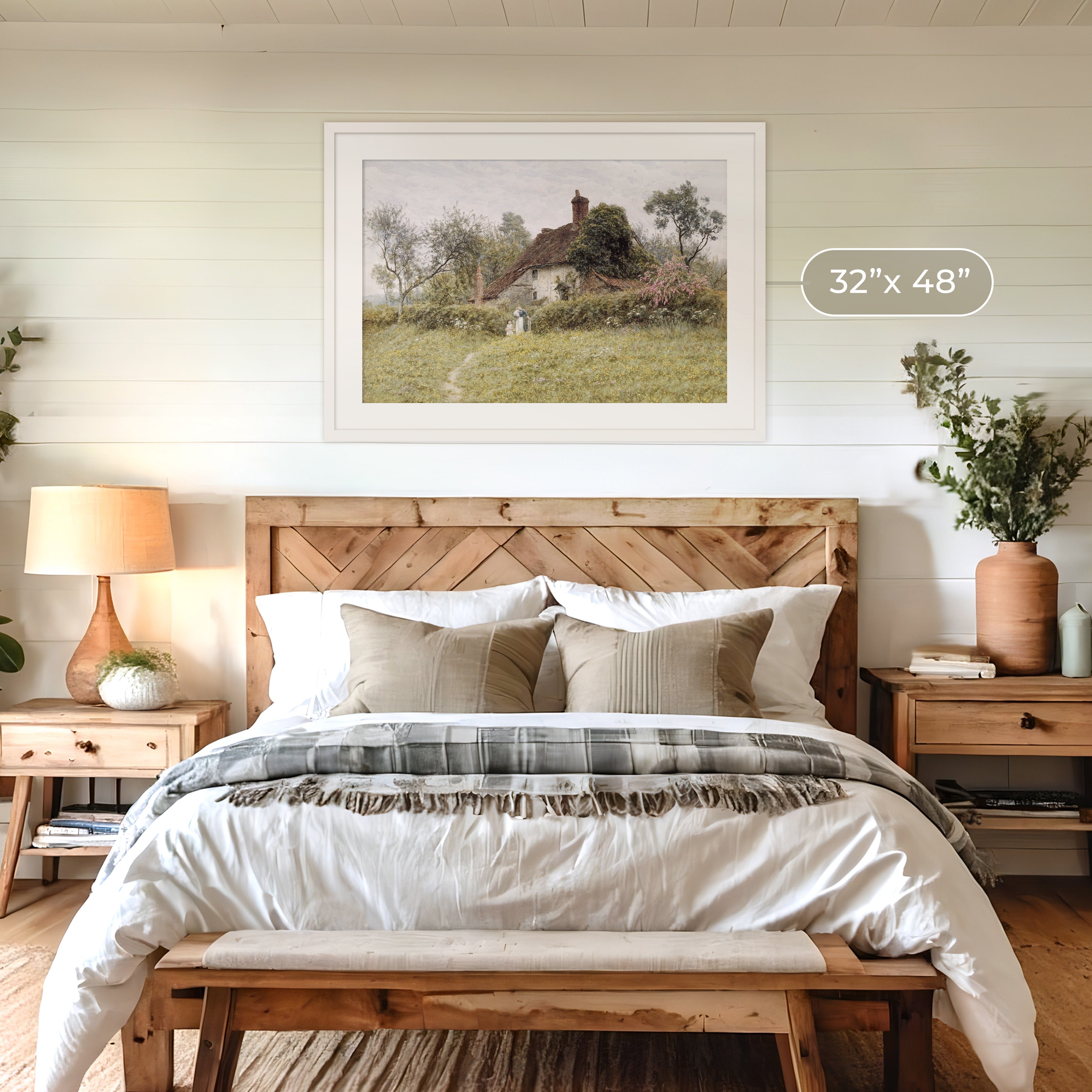 Cottage Package - Bedroom Art B 1x-12 - Sage and Rose Prints