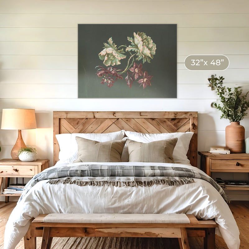 Green Floral Botanical Print No2 - Sage and Rose Prints