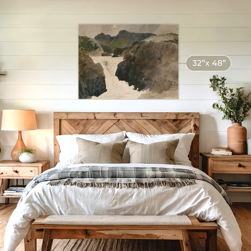 River Rapids Muted Watercolor No2 - Sage and Rose Prints