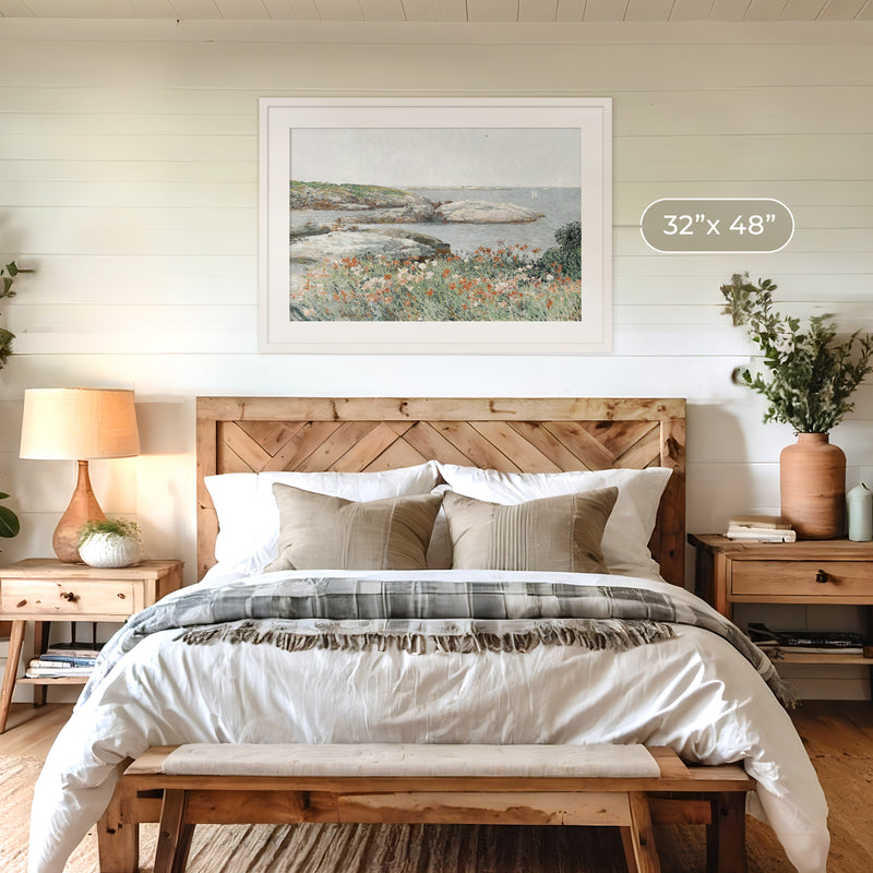 Serene Impressionist Coastal Flowers - Sage and Rose Prints