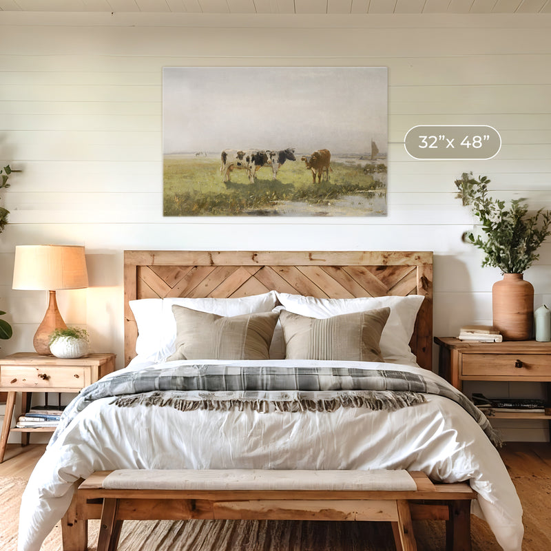 Old Masters Cow Painting No1 - Sage and Rose Prints