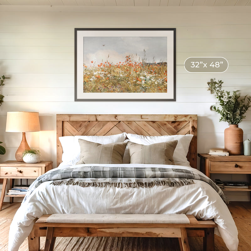 Poppies Spring Bloom Impressionist Painting No1 - Sage and Rose Prints