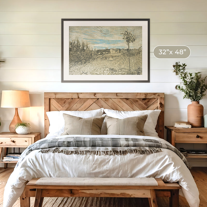 Wheat Field Painted by Van Gough - Sage and Rose Prints