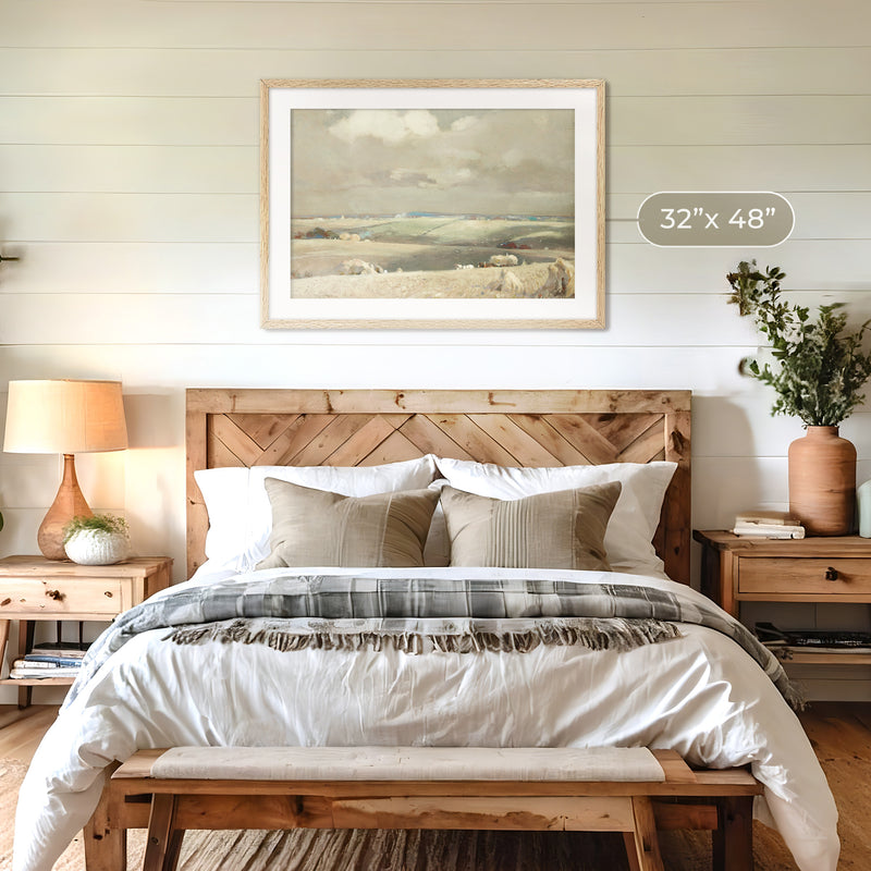 Clouds and Rolling Fields - Sage and Rose Prints