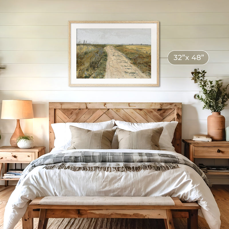 Impressionist Country Road - Sage and Rose Prints