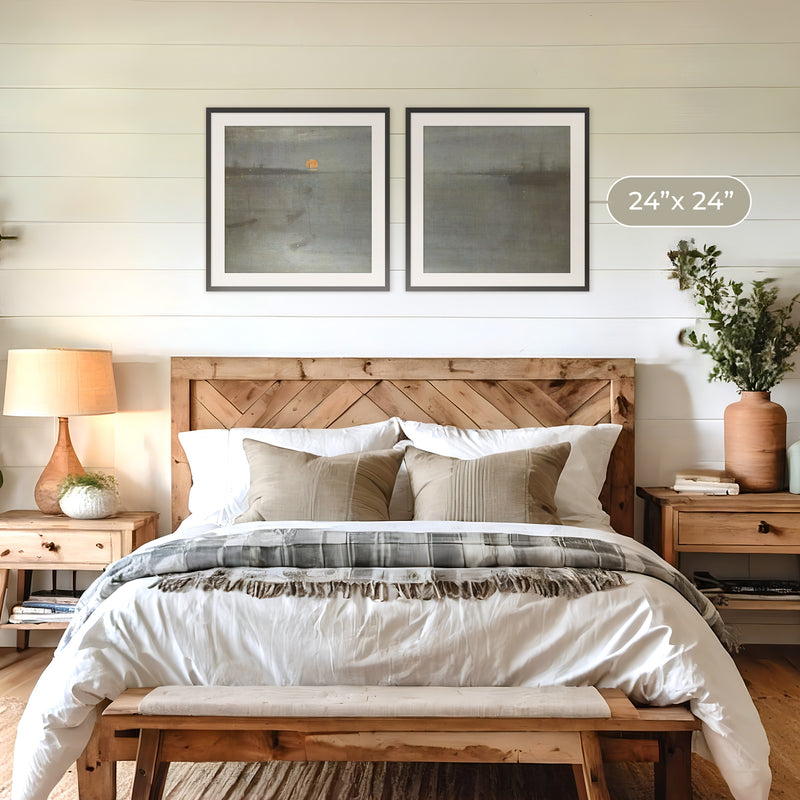 Moonstone Blue Ocean 2-Panel Art Set - Sage and Rose Prints