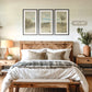 Cottage Package - Bedroom Art H 3x - Sage and Rose Prints