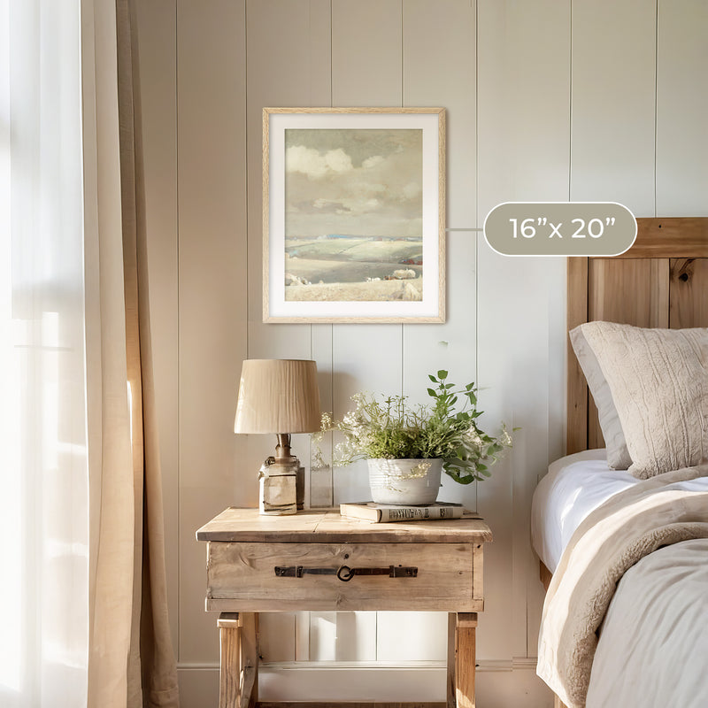 Clouds and Rolling Fields Print - Sage and Rose Prints