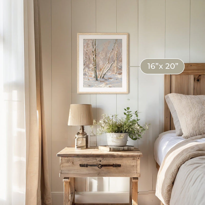 Bright Winter Forest Painting - Sage and Rose Prints