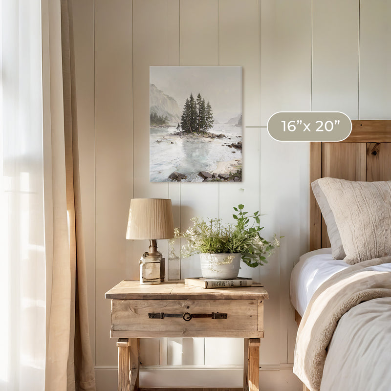 Misty Fjord Painting No1 - Sage and Rose Prints