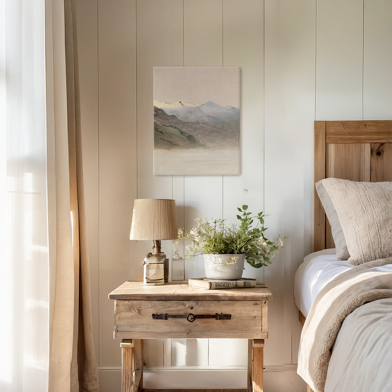 Muted Mountain Painting No1 - Sage and Rose Prints