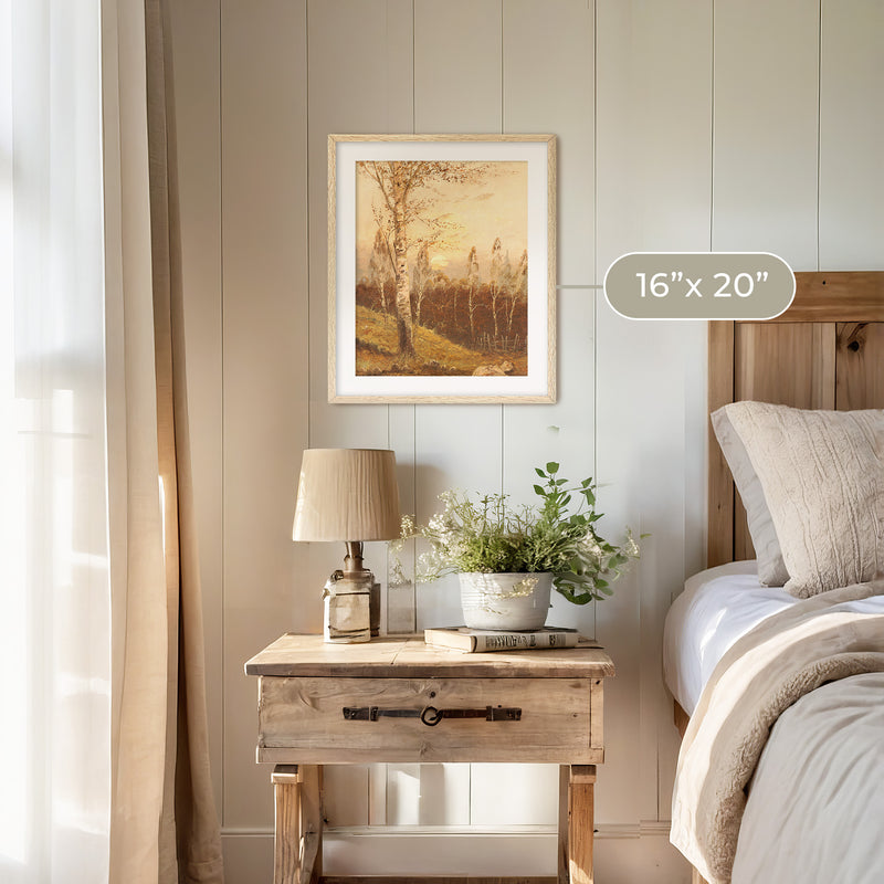 Birch Forest in the Evening Print - Sage and Rose Prints