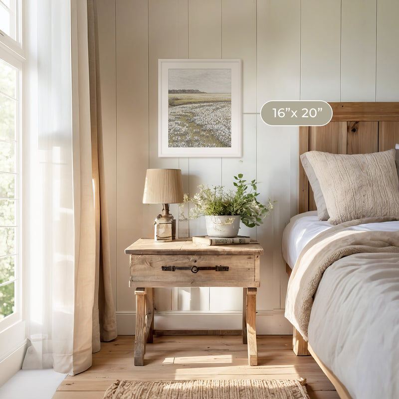 Flourishing Fields Landscape Painting No2 - Sage and Rose Prints