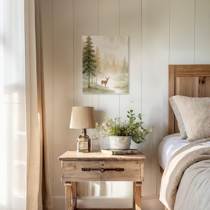 Dear Painting in a Fall Forest - Sage and Rose Prints