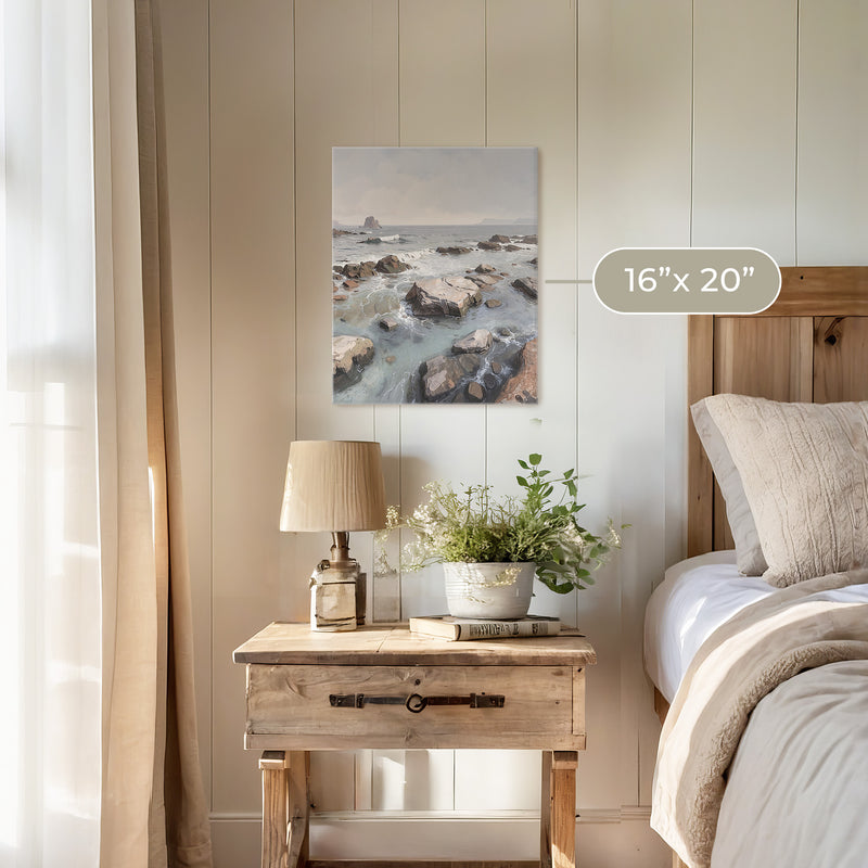 Rocky Shoreline at Low Tide No1 - Sage and Rose Prints