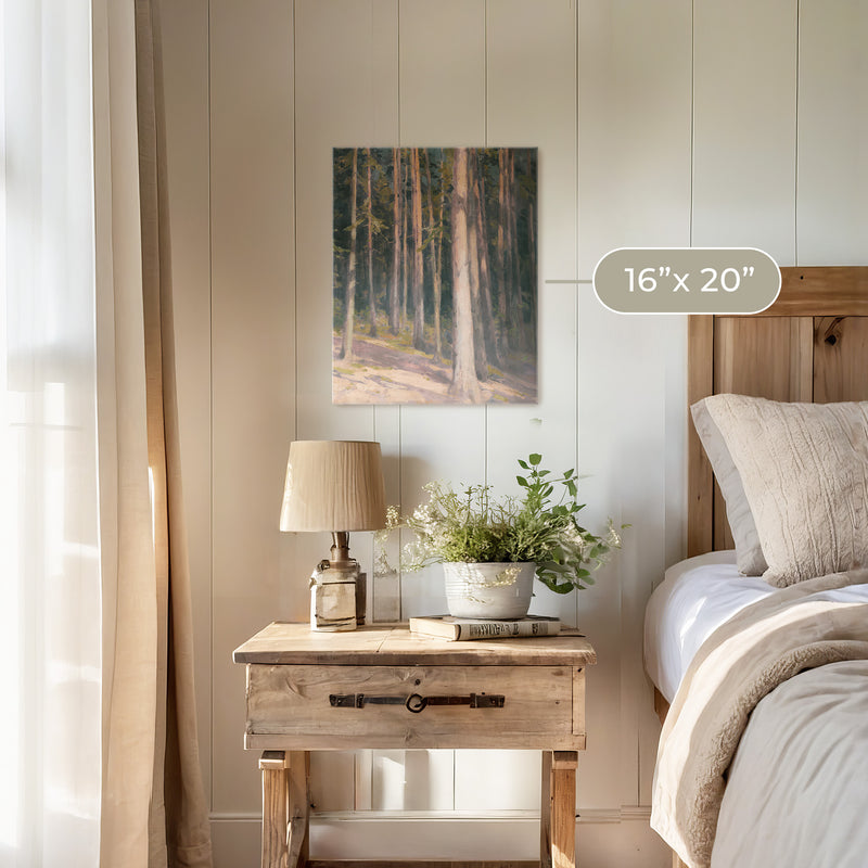 Redwoods in the Sunlight Oil Painting No1 - Sage and Rose Prints