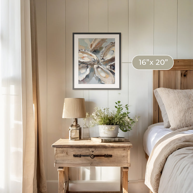 Oyster Shells Painting No1 - Sage and Rose Prints