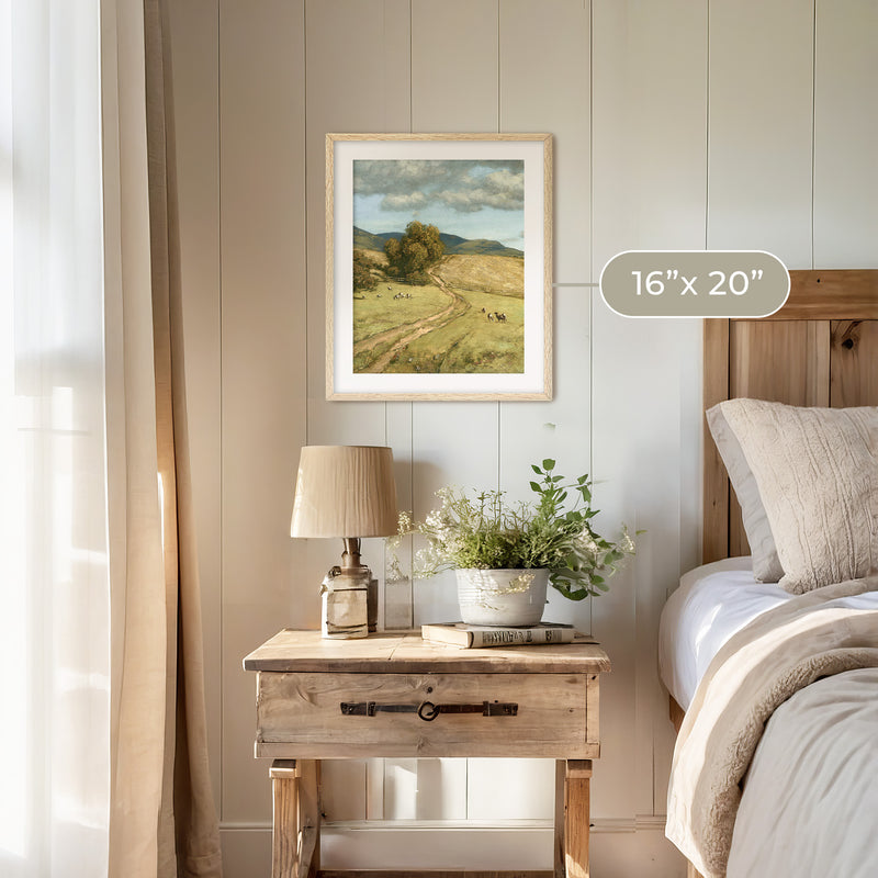 Gilded Meadow Scene - Sage and Rose Prints