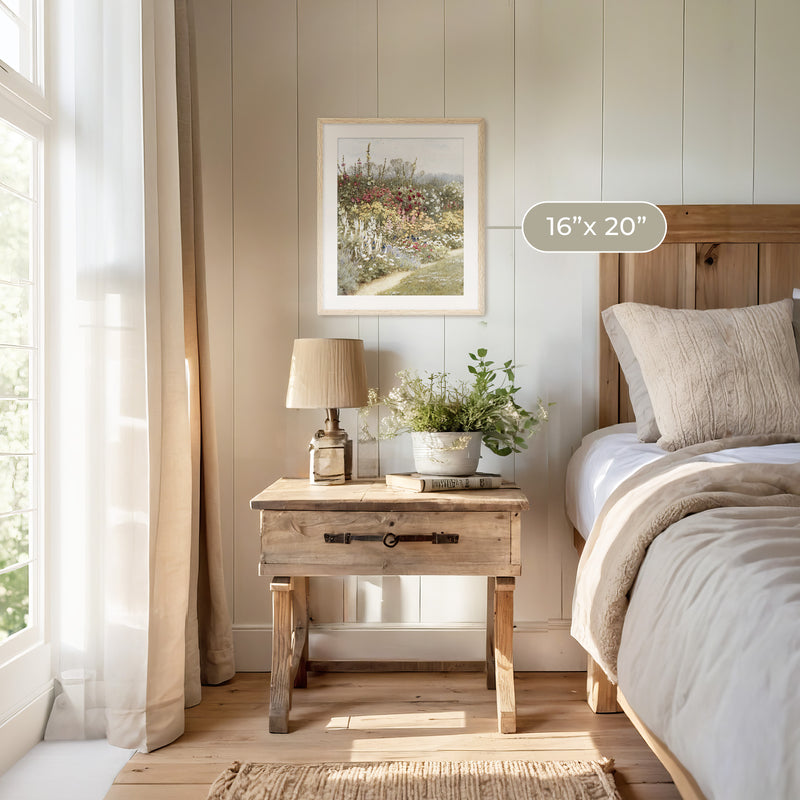 Impressionist Field of Flowers No1 - Sage and Rose Prints