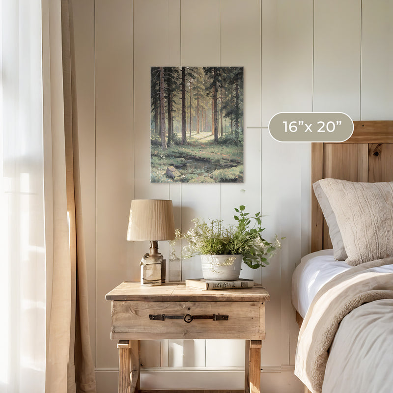 Sunny Forest Clearing Painting No1 - Sage and Rose Prints