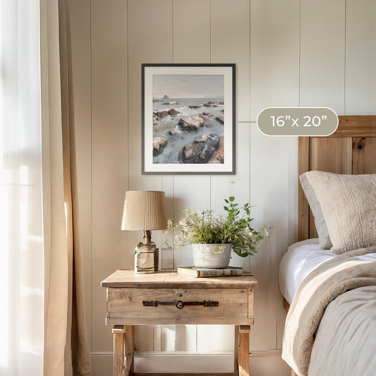 Rocky Shoreline at Low Tide No1 - Sage and Rose Prints