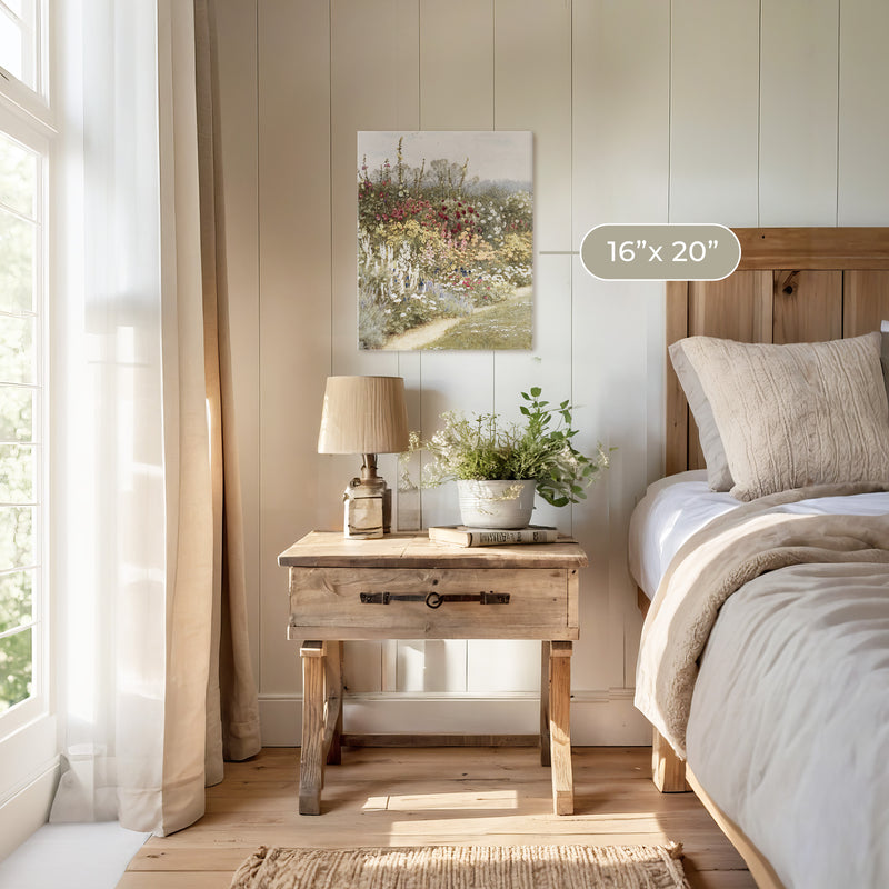 Impressionist Field of Flowers No1 - Sage and Rose Prints