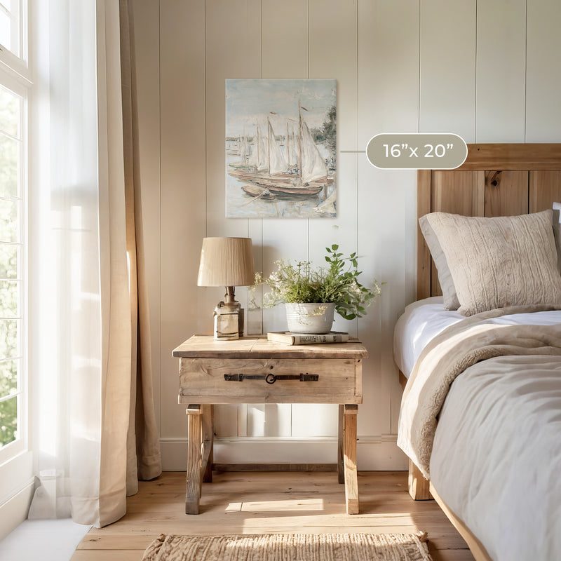 Vintage Sailboat Painting - Sage and Rose Prints