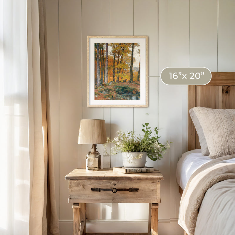 Forest Glade with Dear - Sage and Rose Prints