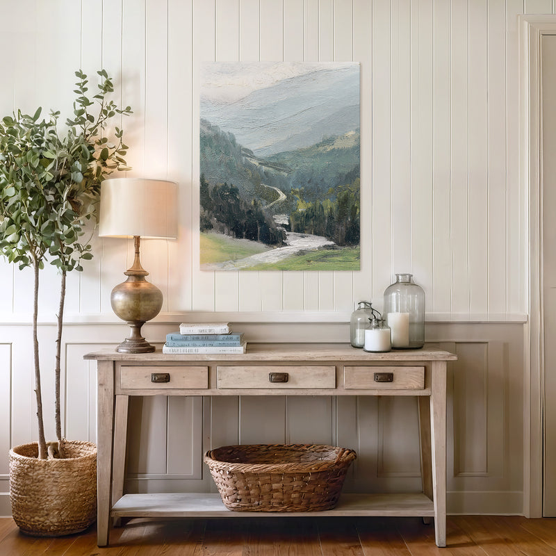 Blue Mountain Oil Painting No1 - Sage and Rose Prints