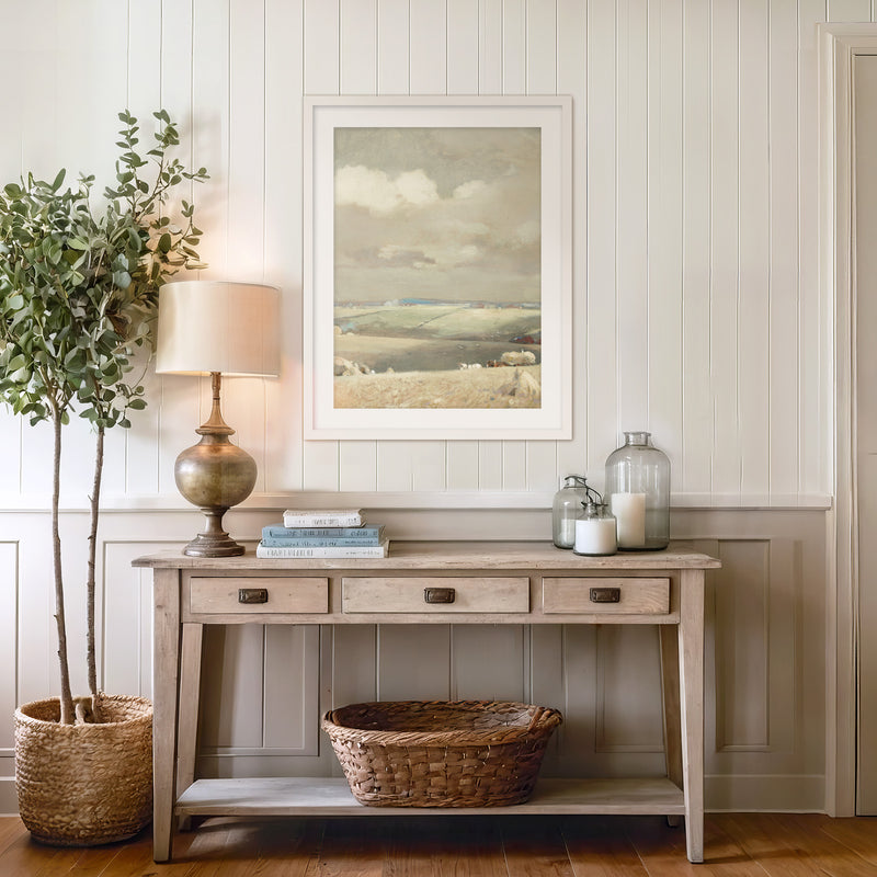 Clouds and Rolling Fields Print - Sage and Rose Prints