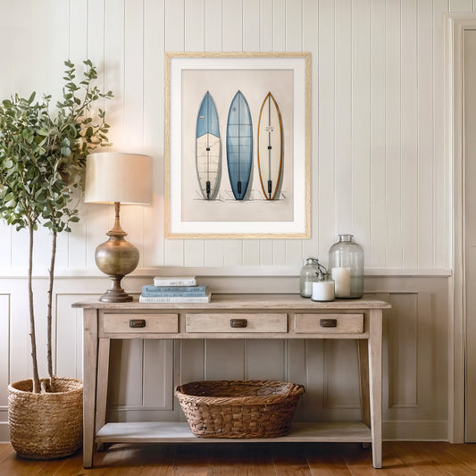 Surfboard Wall Art Sketch - Sage and Rose Prints