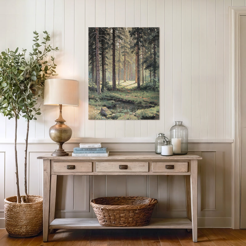 Sunny Forest Clearing Painting No1 - Sage and Rose Prints