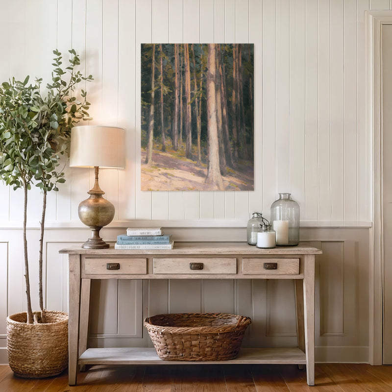 Redwoods in the Sunlight Oil Painting No1 - Sage and Rose Prints