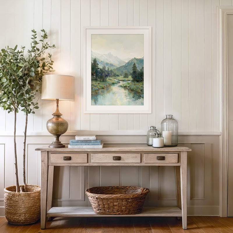 Rocky Mountain River Valley No1 - Sage and Rose Prints