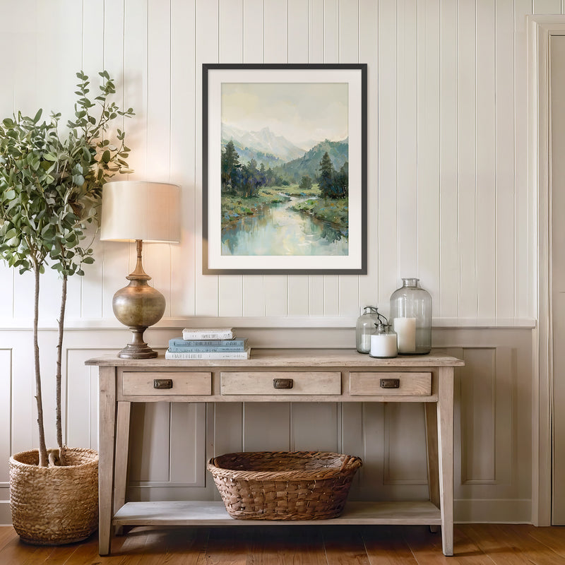 Rocky Mountain River Valley No1 - Sage and Rose Prints