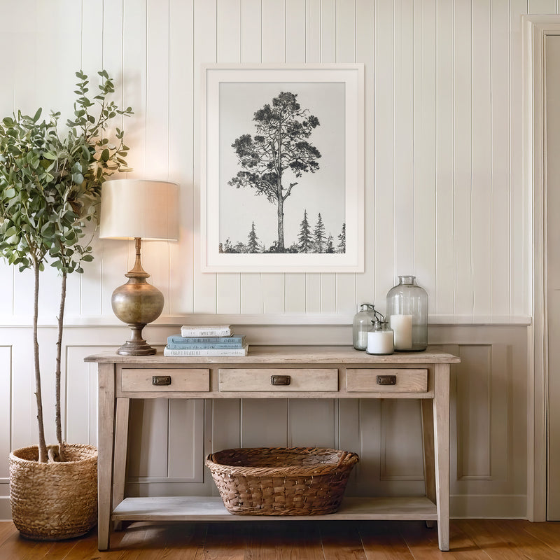 Black and White Tree Illustration No2 - Sage and Rose Prints